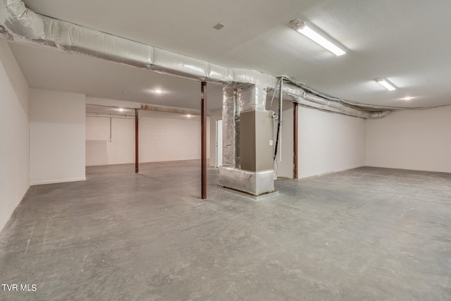 basement with heating unit