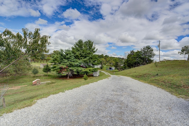 view of street featuring a rural view