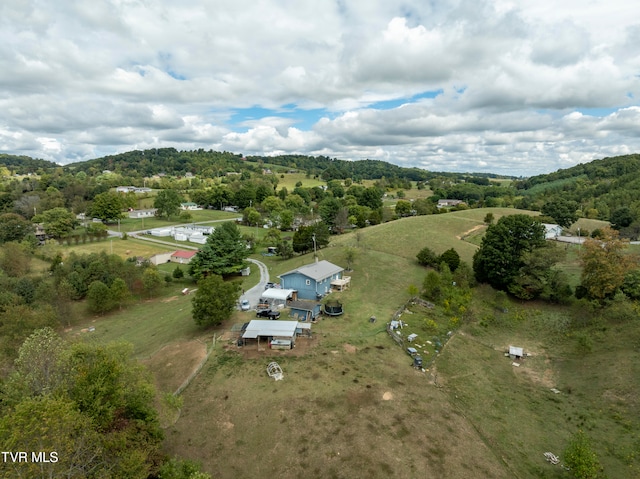 bird's eye view with a rural view