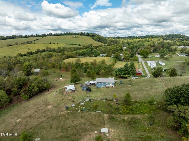 bird's eye view featuring a rural view