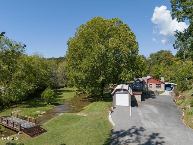 exterior space featuring a front lawn