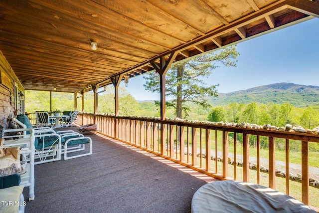 exterior space with a mountain view