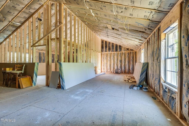 misc room with vaulted ceiling