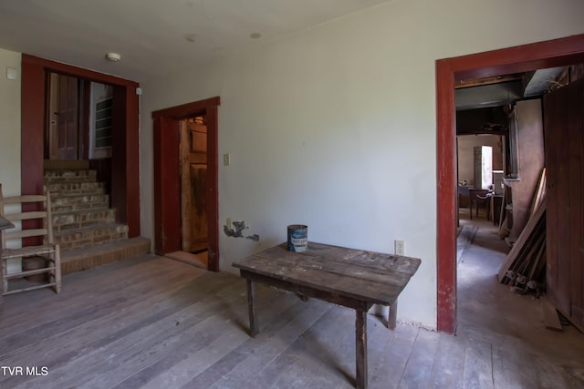 2666 Main St, Surgoinsville, TN 37873 - corridor featuring stairway and hardwood / wood-style flooring
