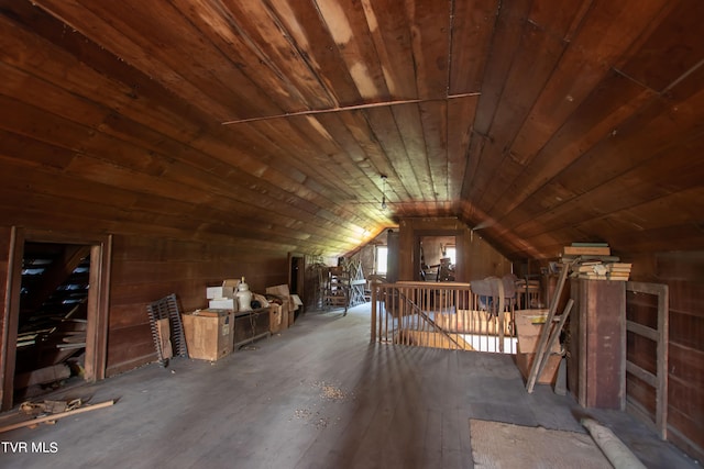 view of unfinished attic