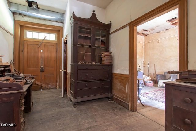 interior space with hardwood / wood-style flooring