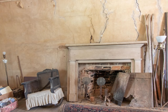 details with a fireplace