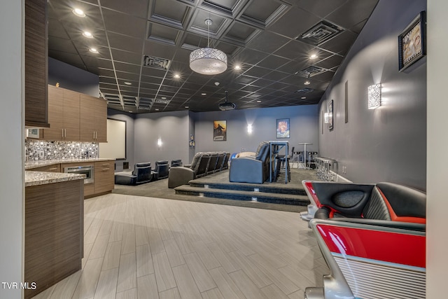 interior space with light hardwood / wood-style floors