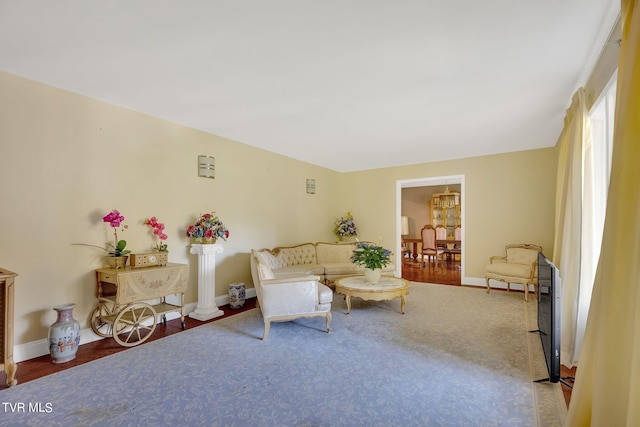 sitting room featuring wood-type flooring