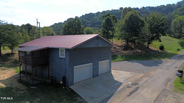 view of garage