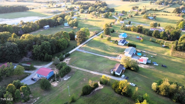 drone / aerial view with a rural view