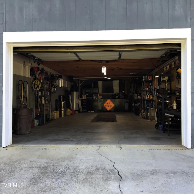 view of garage