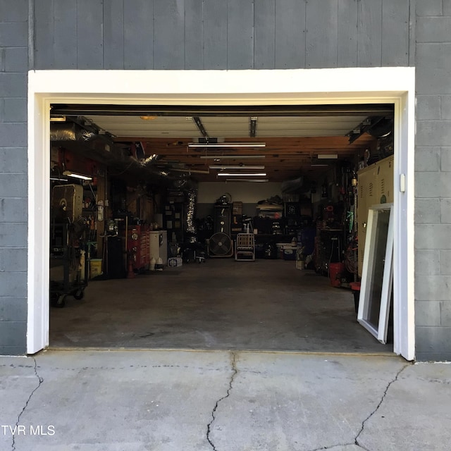 view of garage