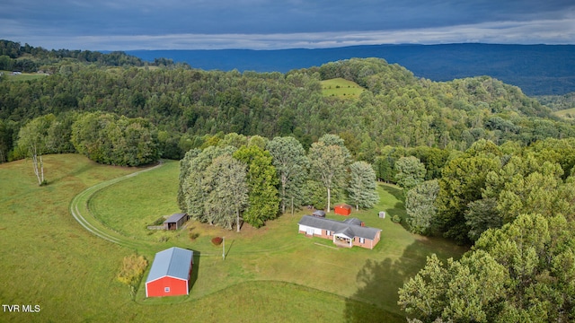 aerial view with a rural view