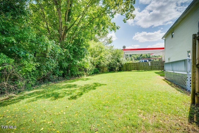 view of yard with fence