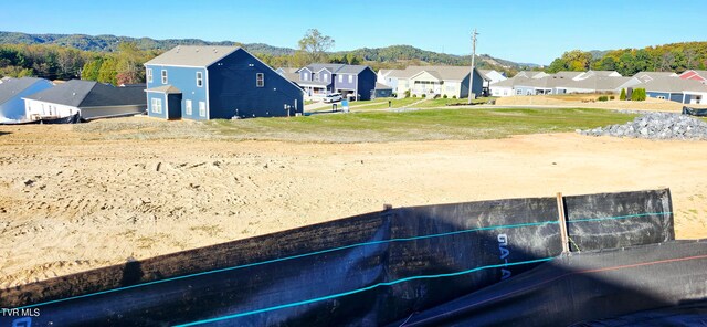 view of yard featuring a mountain view