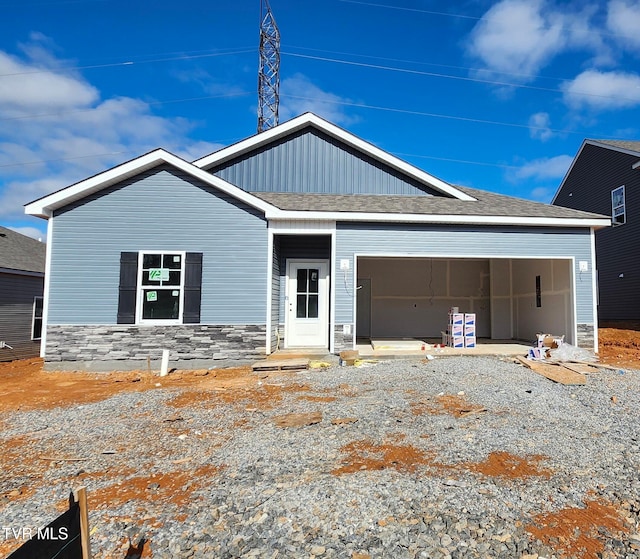 view of front of home with a garage