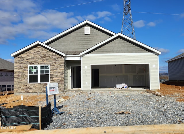1720 Fox Meadows Cir, Bluff City, TN 37618 - view of front of property with stone siding