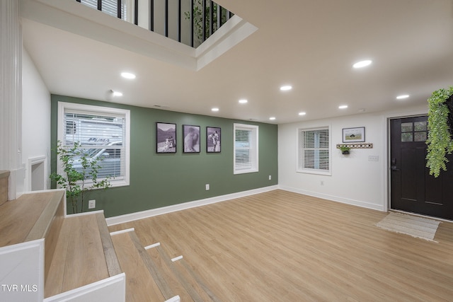 foyer entrance featuring light hardwood / wood-style flooring