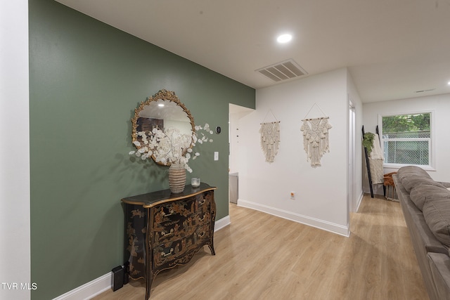 hall featuring light wood-type flooring