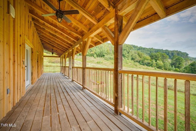 deck with a view of trees
