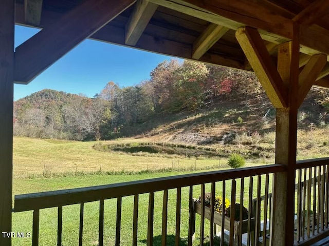 exterior space with a mountain view