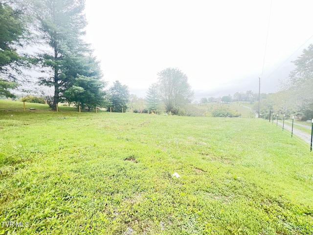 view of yard with a rural view