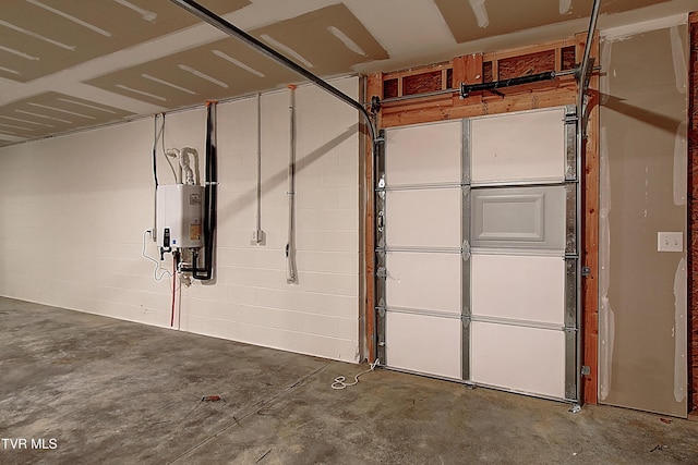 garage with water heater