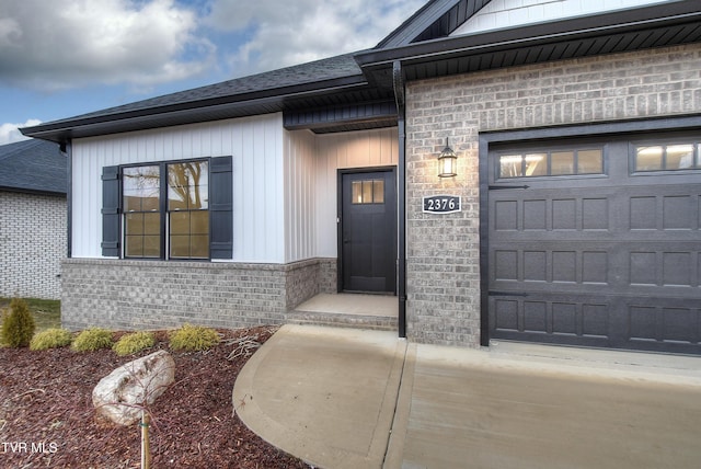 entrance to property with a garage