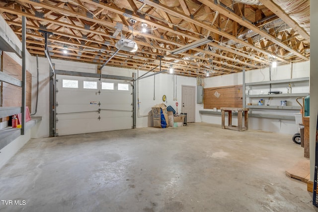 garage featuring electric panel