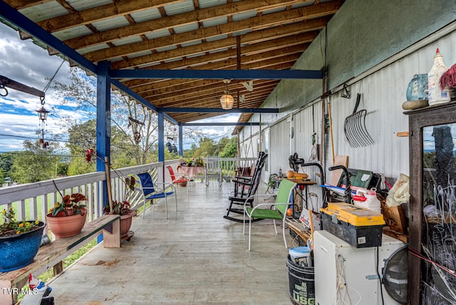 view of patio featuring a deck