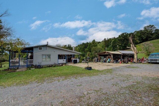 exterior space with a yard