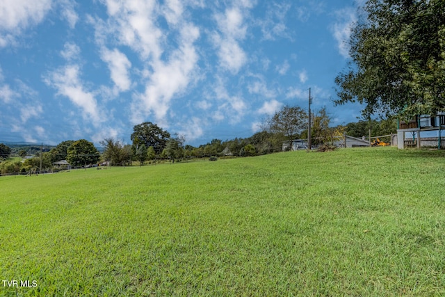 view of yard with a rural view