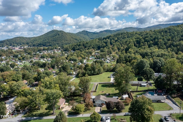 bird's eye view with a mountain view