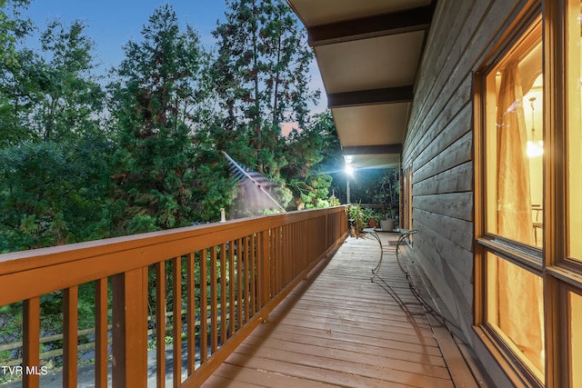 view of deck at dusk