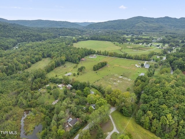 drone / aerial view with a mountain view