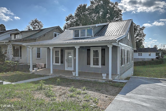 view of front of home with covered porch