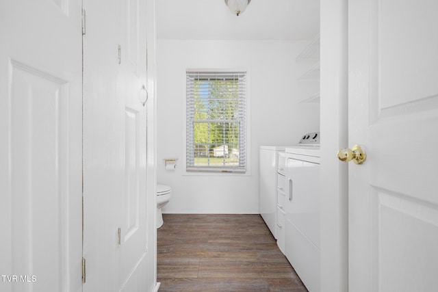 300 Wimberly Way, Bristol, TN 37620 - bathroom featuring toilet, washing machine and dryer, and wood finished floors