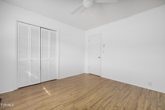 300 Wimberly Way, Bristol, TN 37620 - unfurnished bedroom with a closet, a ceiling fan, and wood finished floors