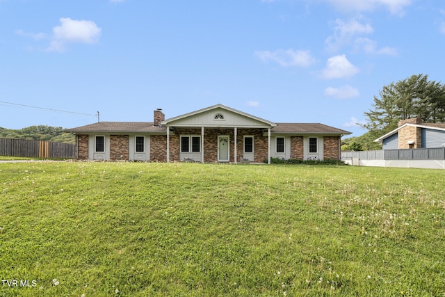 300 Wimberly Way, Bristol, TN 37620 - single story home with fence, a chimney, and a front lawn