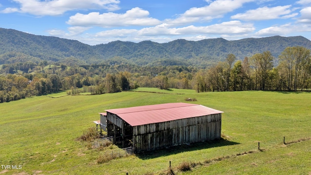 mountain view featuring a rural view