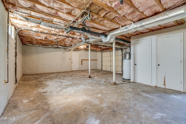 basement with gas water heater