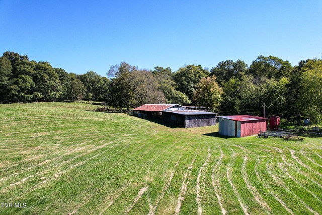 view of yard featuring a rural view