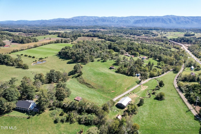 aerial view with a mountain view