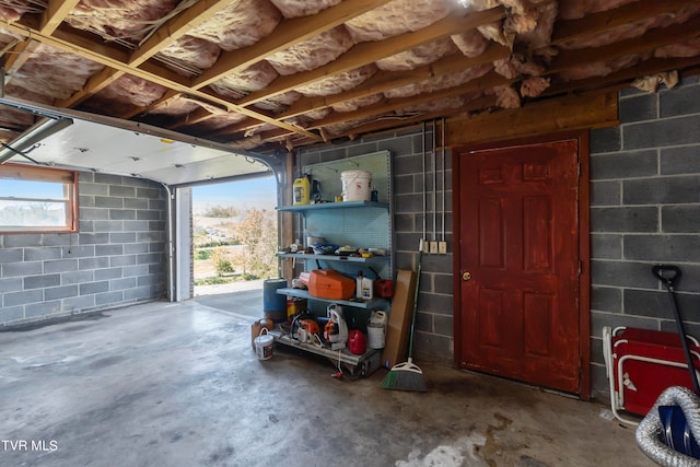 interior space featuring concrete floors