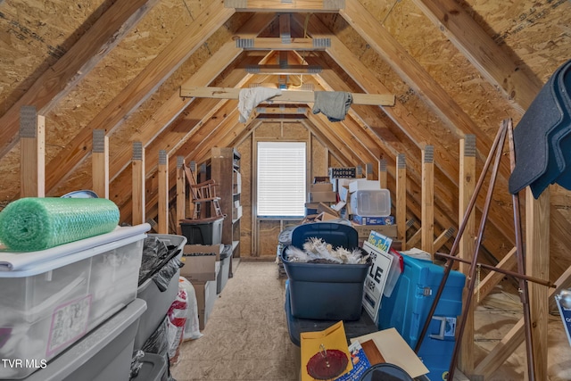 view of unfinished attic