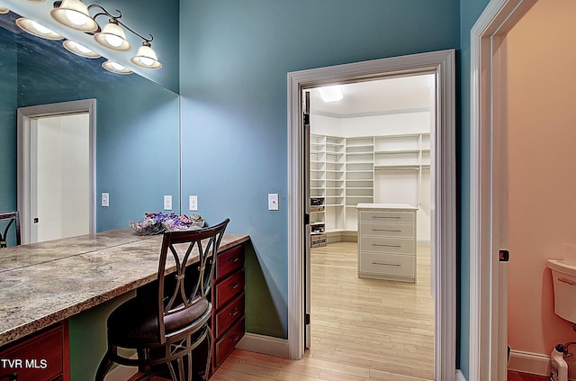 bathroom featuring wood-type flooring