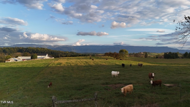 mountain view featuring a rural view