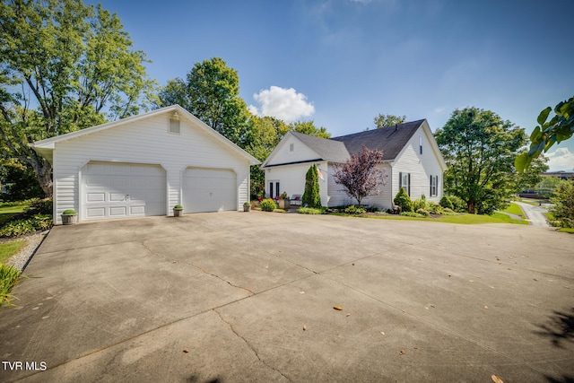 view of property exterior featuring a garage