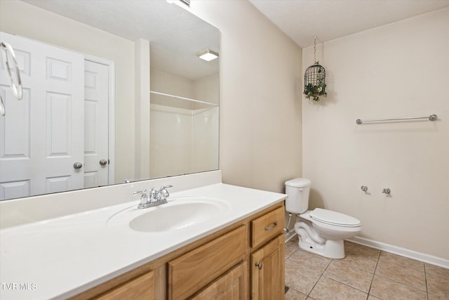 506 Pilgrim Ct Unit B, Johnson City, TN 37601 - bathroom with toilet, baseboards, tile patterned flooring, a shower, and vanity